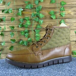 Harrison Myles Men 7.5 Brown Synthetic Canvas Lace Up Ankle Boots Casual Comfort